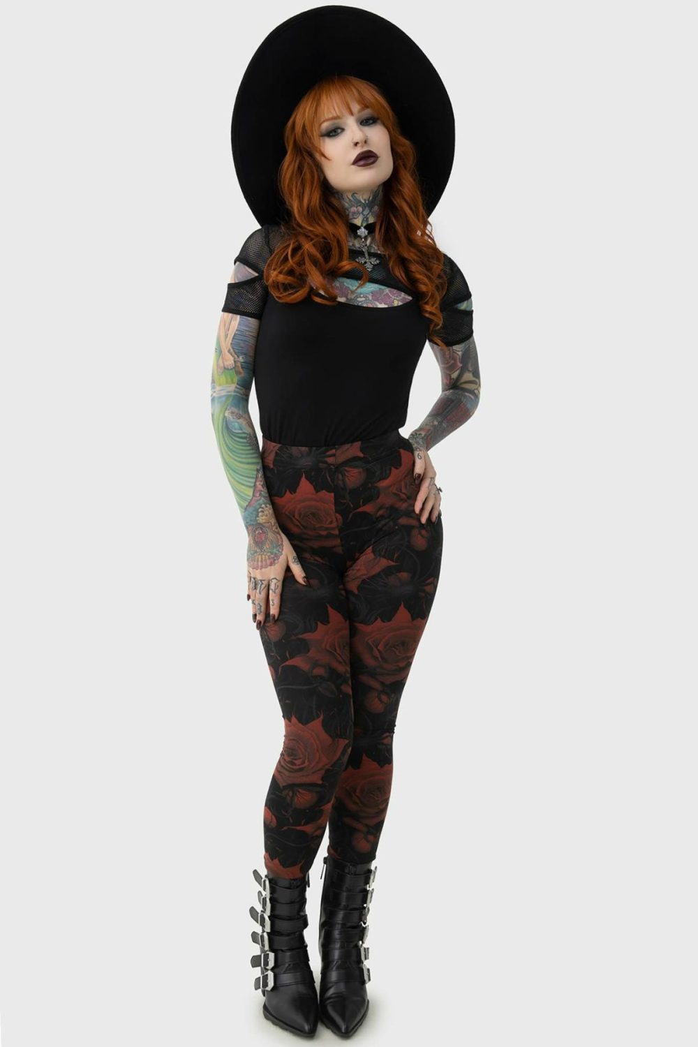 Bottoms | Blood Rose Leggings – Womens Bottoms Black