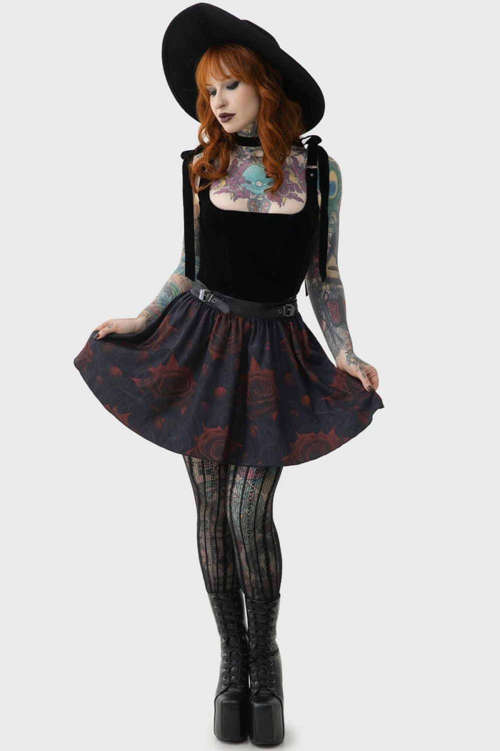 Bottoms | Blood Rose Skirt – Womens Bottoms Black