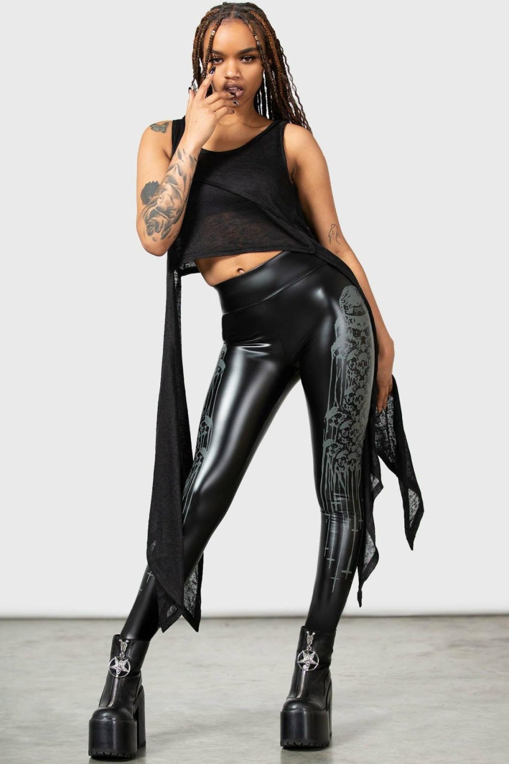 Bottoms | Catacomb and Crosses Leggings – Womens Bottoms Black