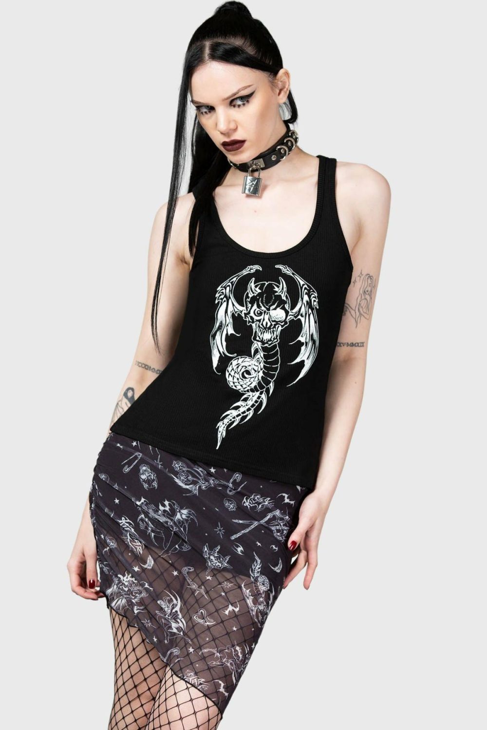 Bottoms | Dazed Skull Mini Skirt – Womens Bottoms Black