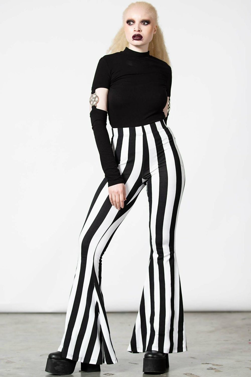 Bottoms | Inferno Room Flares [WHITE STRIPE] – Womens Bottoms Bottoms