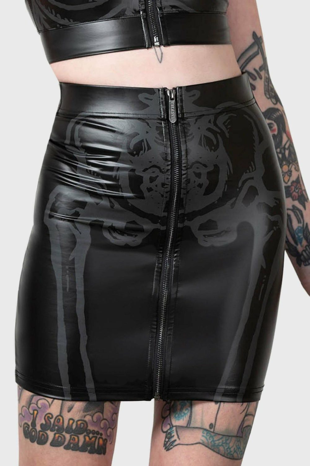 Bottoms | Skellington Skirt – Womens Bottoms Black