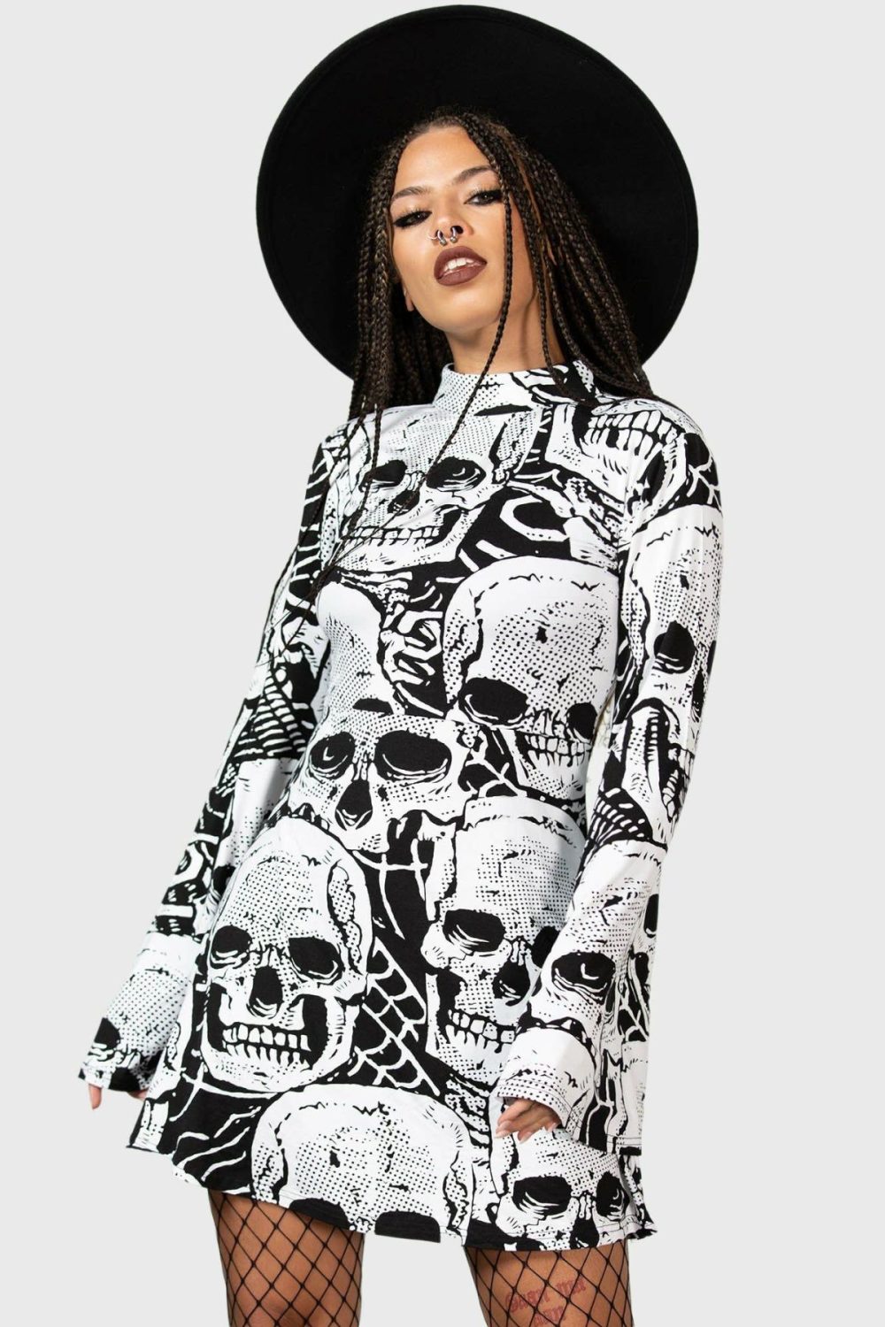 Dresses | Skeleton Season Mini Dress – Womens Clothing Black