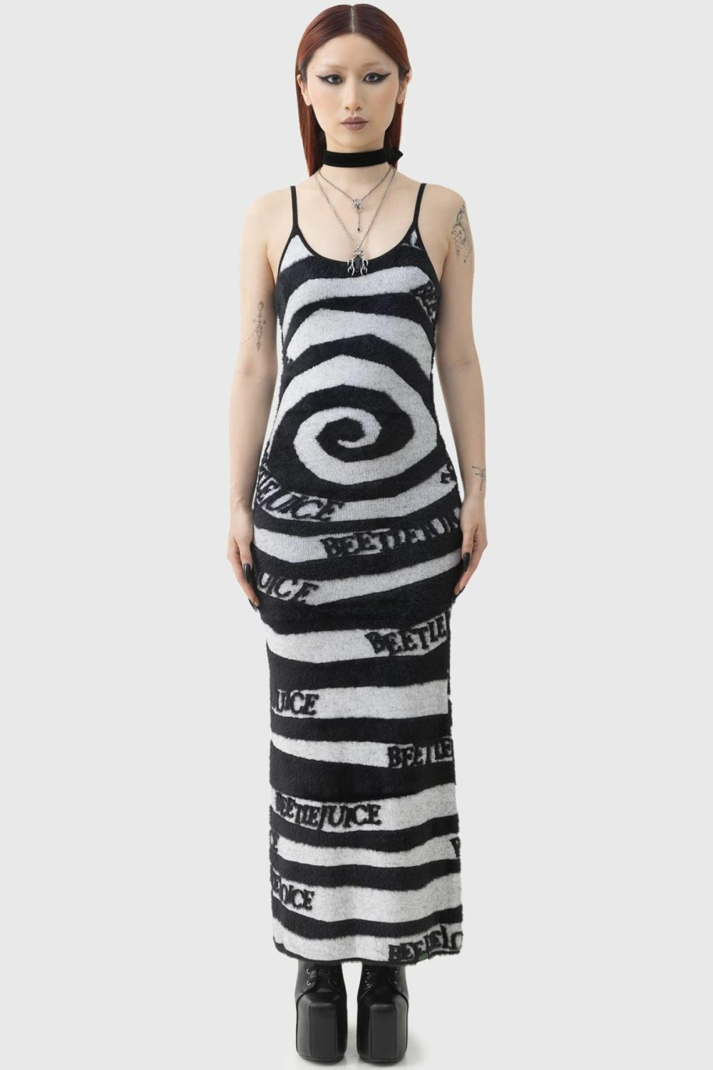 Dresses | Vertigo Spiral Knitted Maxi Dress – Womens Clothing Black