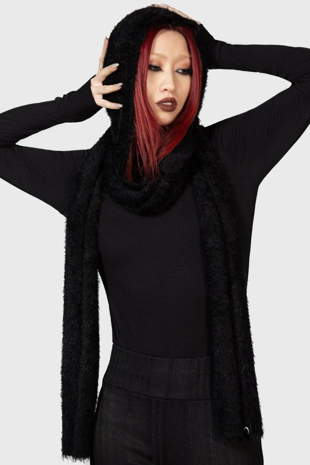 Gloves & Scarves | Ashen Hooded Scarf – Womens Accessories Black