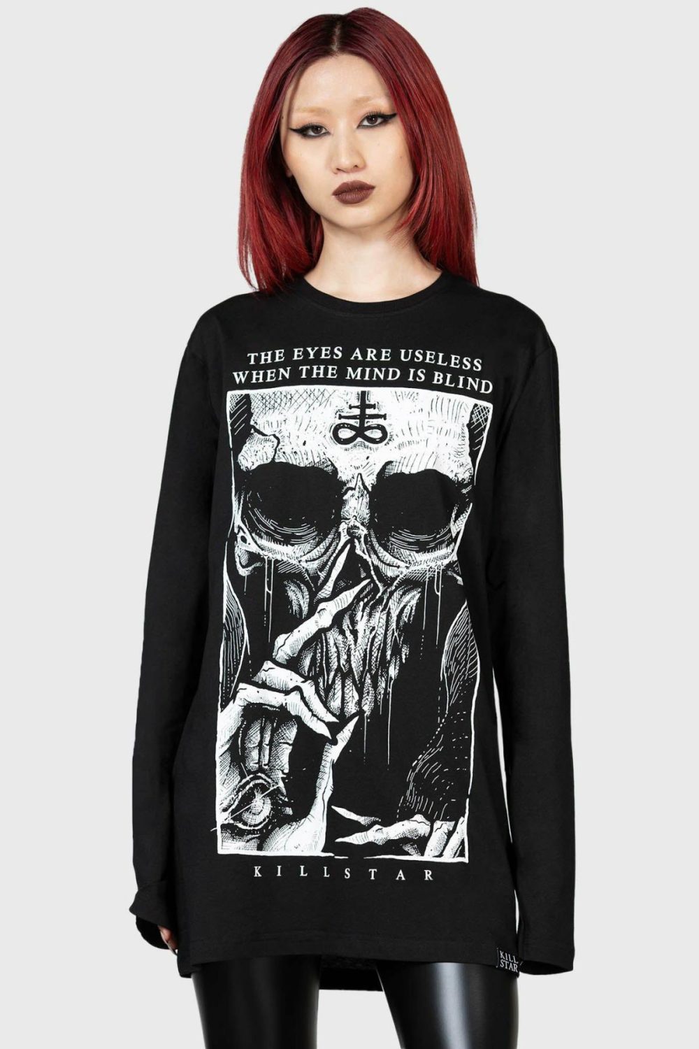 Graphic Tops | Blind Mind Long Sleeve Top – Womens/Mens Clothing Black