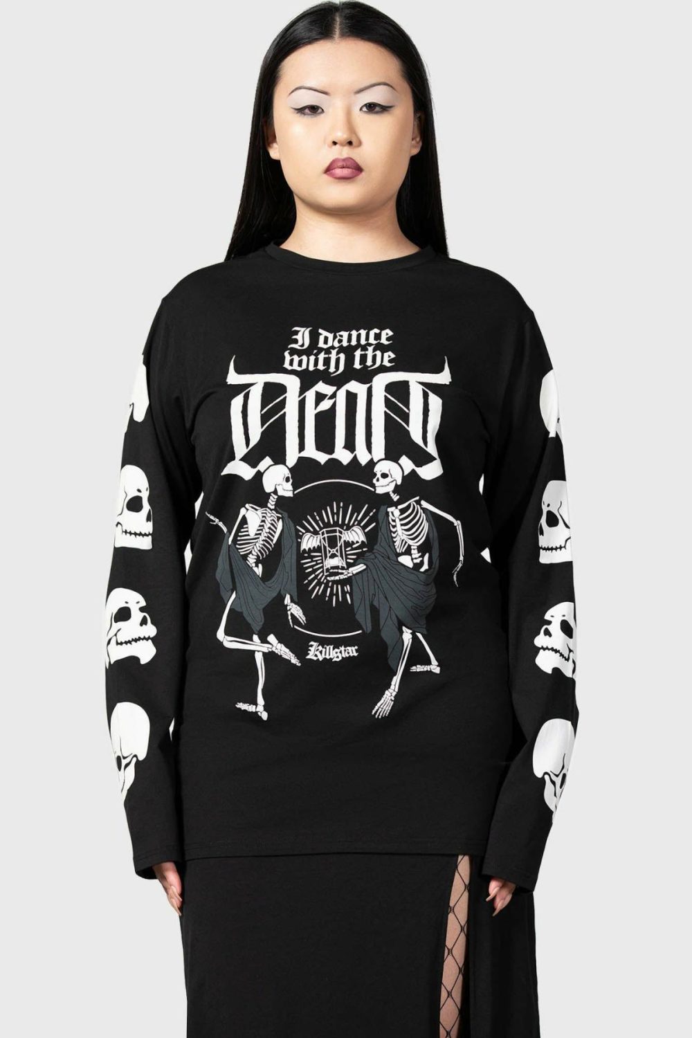 Graphic Tops | Deathdanse Long Sleeve Top – Womens/Mens Clothing Black