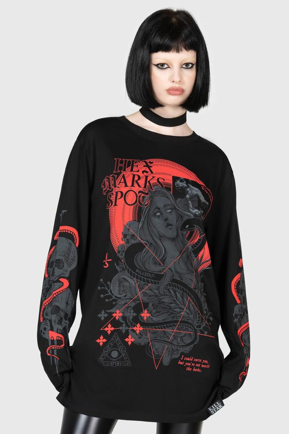 Graphic Tops | Hex Marks Long Sleeve Top – Womens/Mens Clothing Black