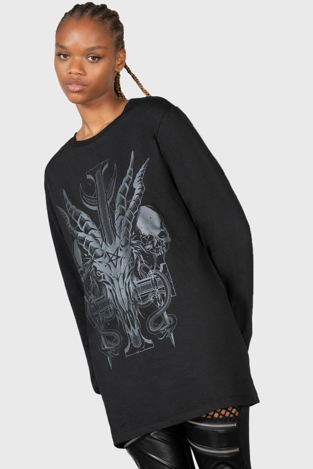 Graphic Tops | Infernal Ashes Long Sleeve Top – Womens/Mens Clothing Black