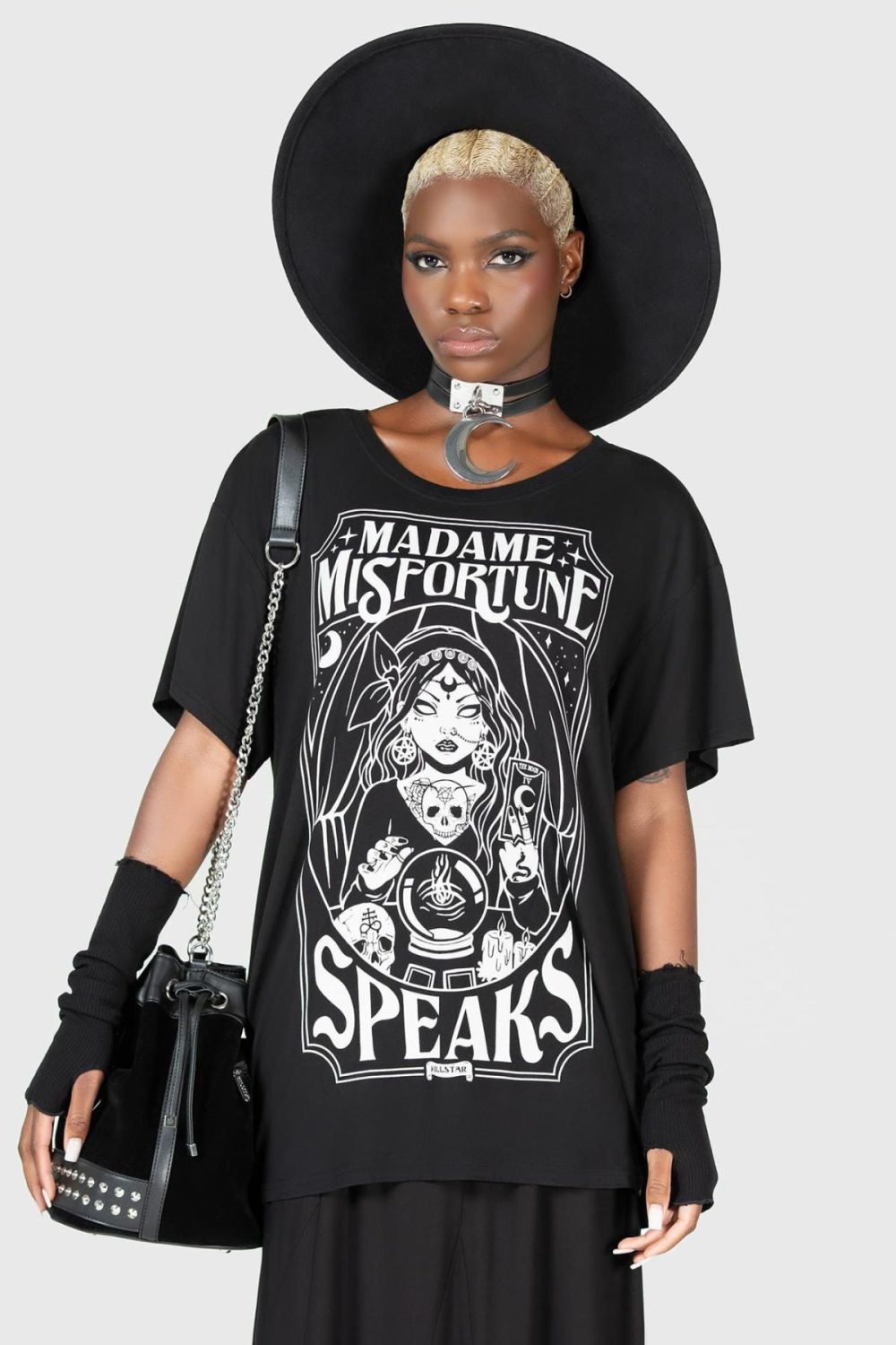 Graphic Tops | Madame Misfortune Relaxed Top – Womens Clothing Black