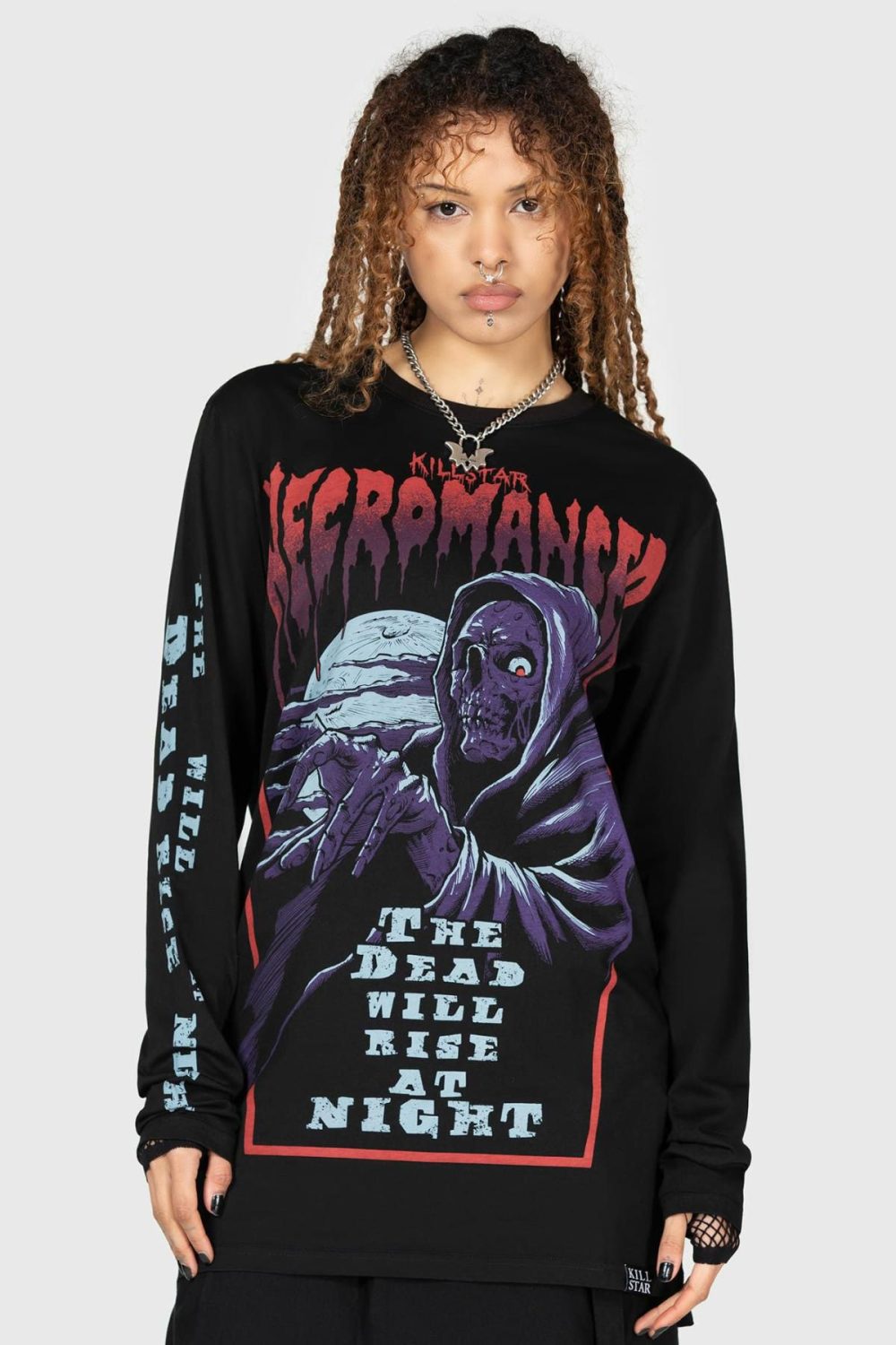 Graphic Tops | Necromancer Long Sleeve Top – Womens/Mens Clothing Black