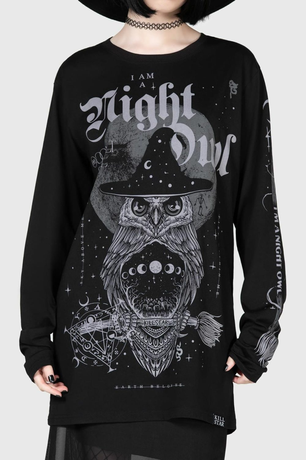 Graphic Tops | Occult Soul Long Sleeve Top – Mens Clothing Black