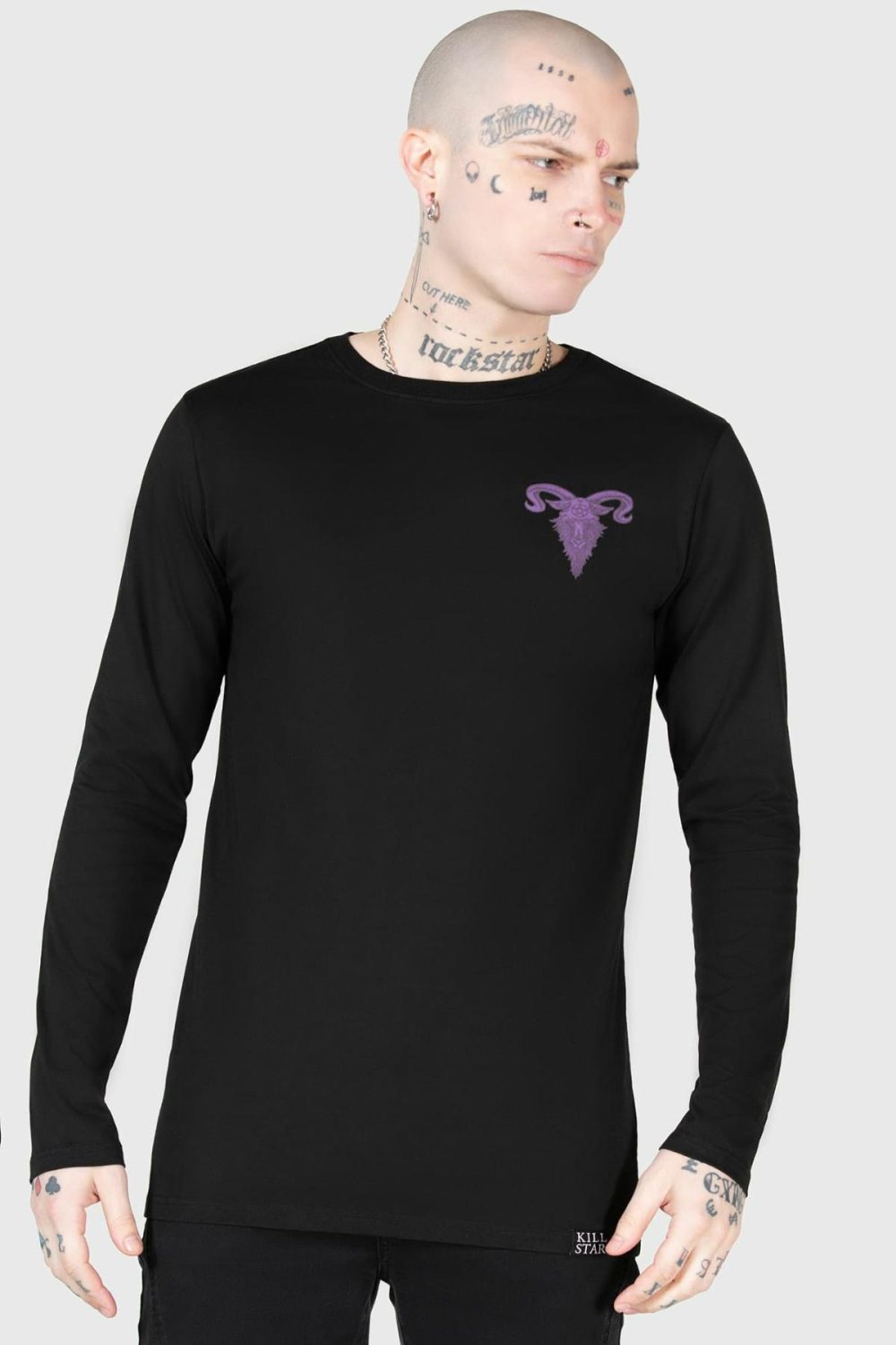 Graphic Tops | Witching Hour Long Sleeve Top – Mens Clothing Black