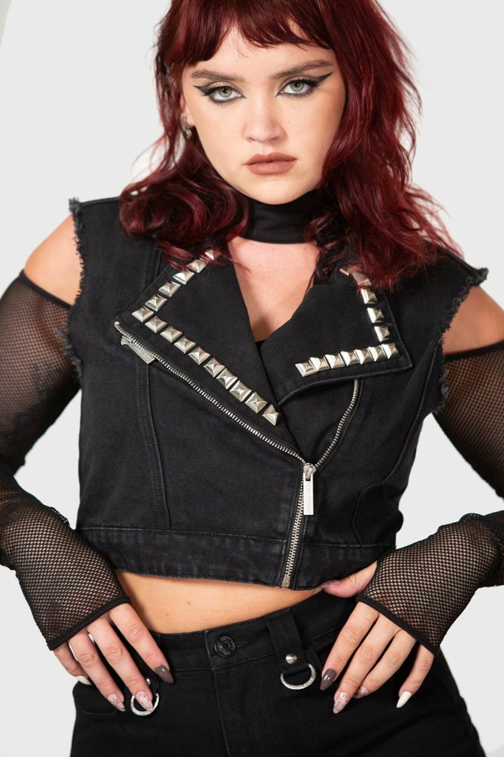 Outerwear | Heaven2Hell Denim Vest – Womens Clothing Black