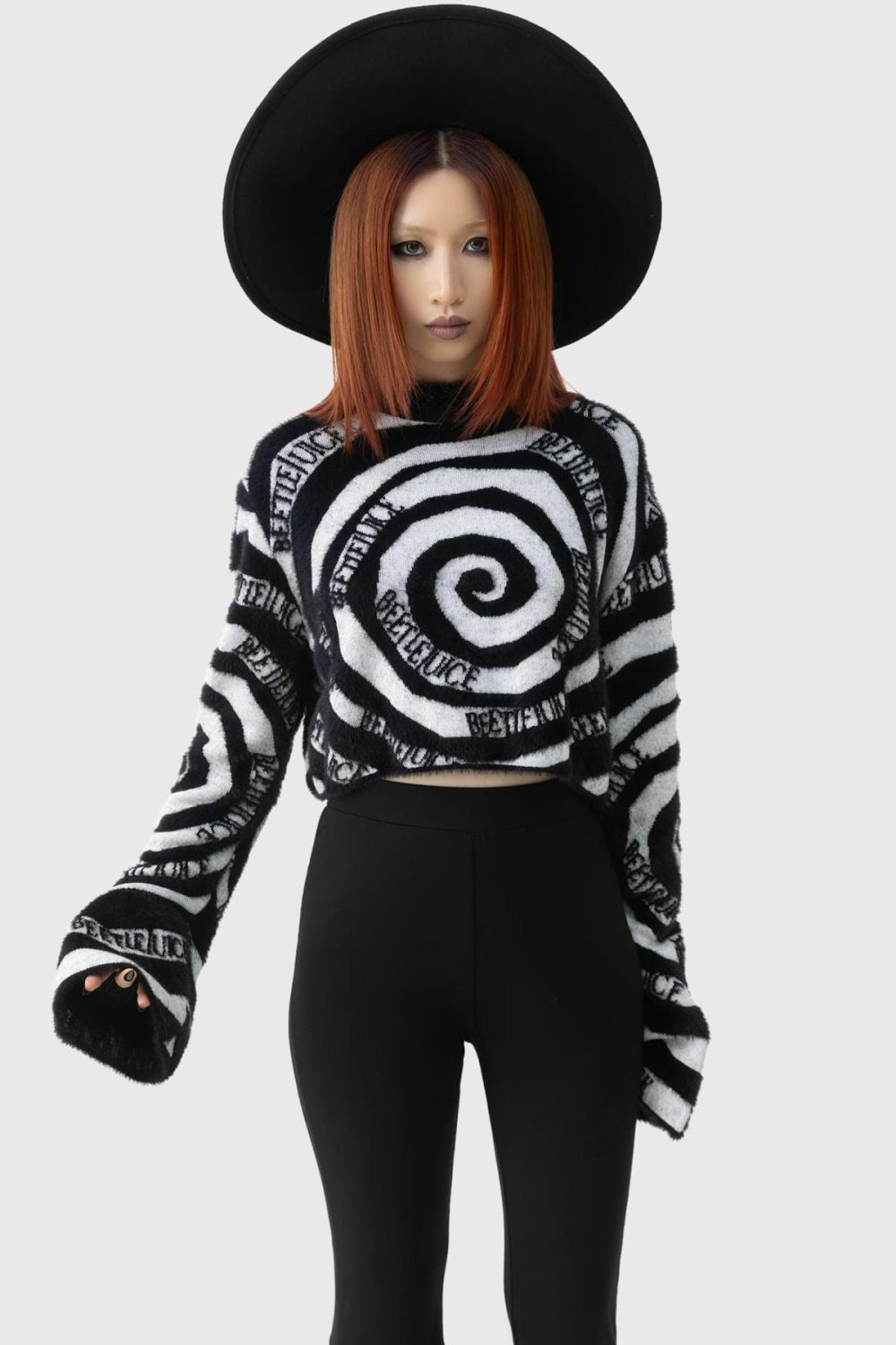 Outerwear | Vertigo Spiral Knitted Sweater – Womens Clothing Black