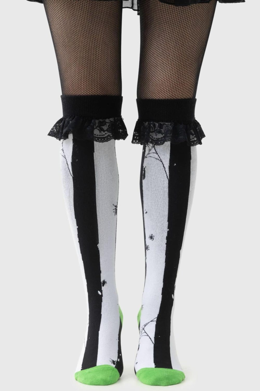 Socks & Tights | Distressed Stripe Knee High Socks – Womens Accessories Black