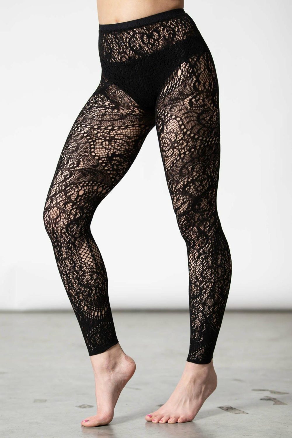 Socks & Tights | Empyrean Lace Leggings – Womens Accessories Black